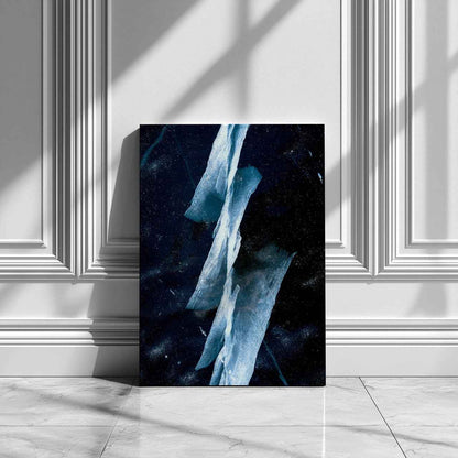 Abstract Blue & White Angled Lines - Framed Canvas Wall Art Print - House Prints