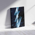 Abstract Blue & White Angled Lines - Framed Canvas Wall Art Print | House Prints