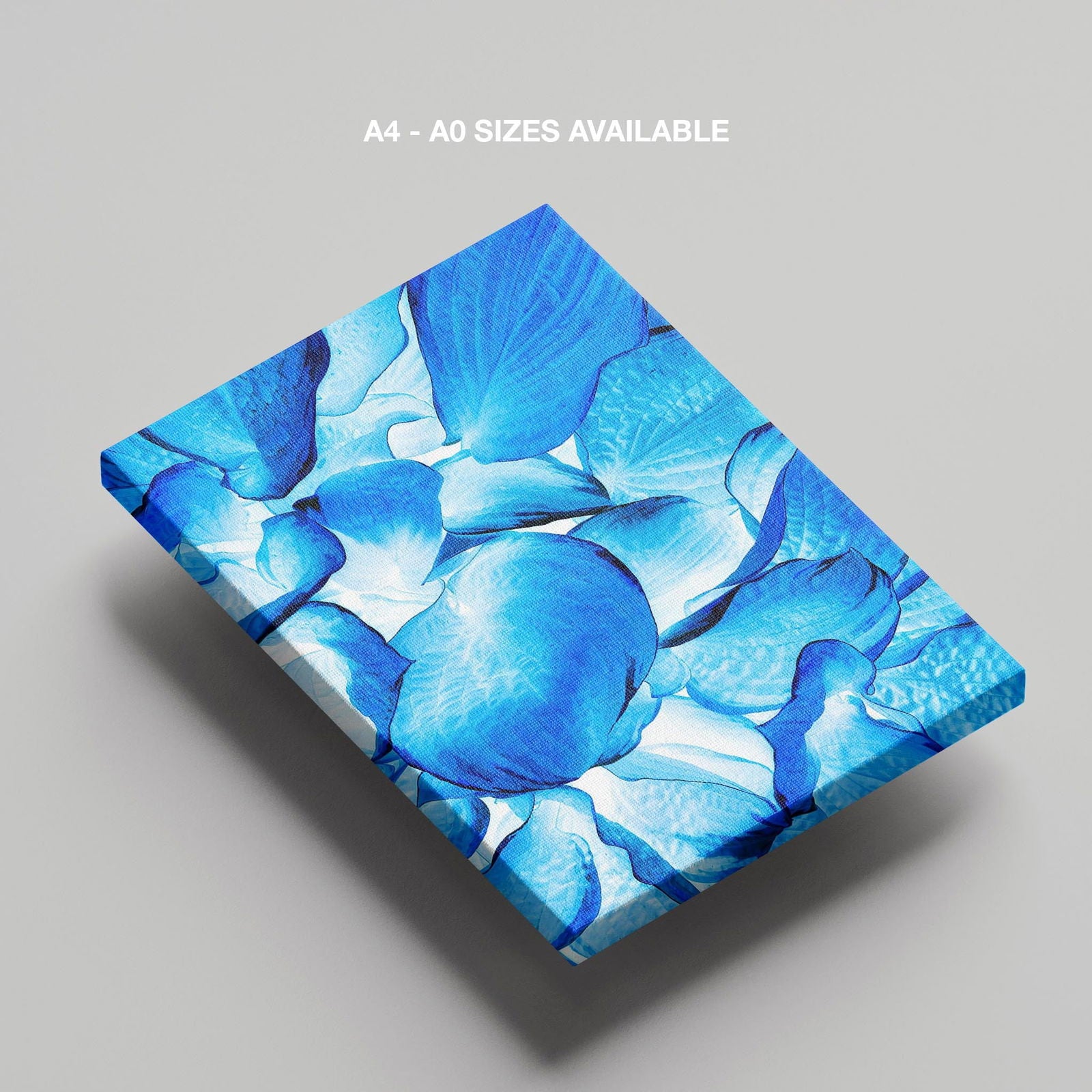 Abstract Bright Blue Flower Petals - Framed Canvas Wall Art Print | House Prints