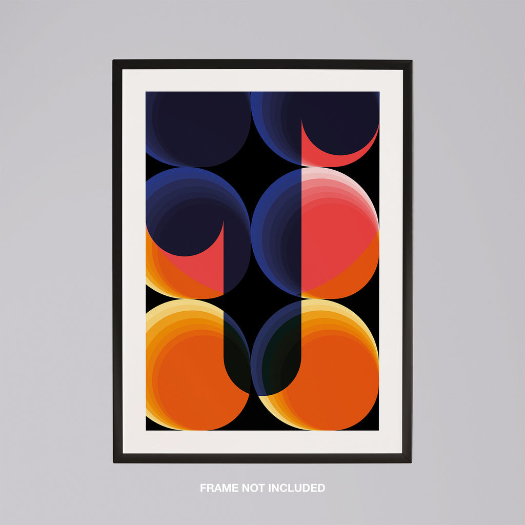 Abstract Bright Coloured Modern Circles - Rolled Poster Wall Art Print | House Prints