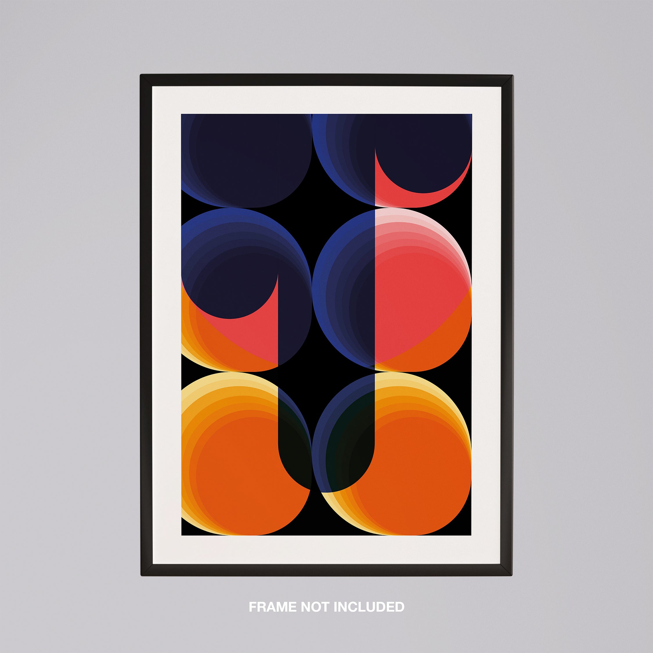 Abstract Bright Coloured Modern Circles - Rolled Poster Wall Art Print | House Prints