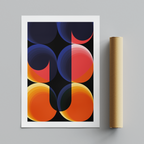 Abstract Bright Coloured Modern Circles - Rolled Poster Wall Art Print | House Prints