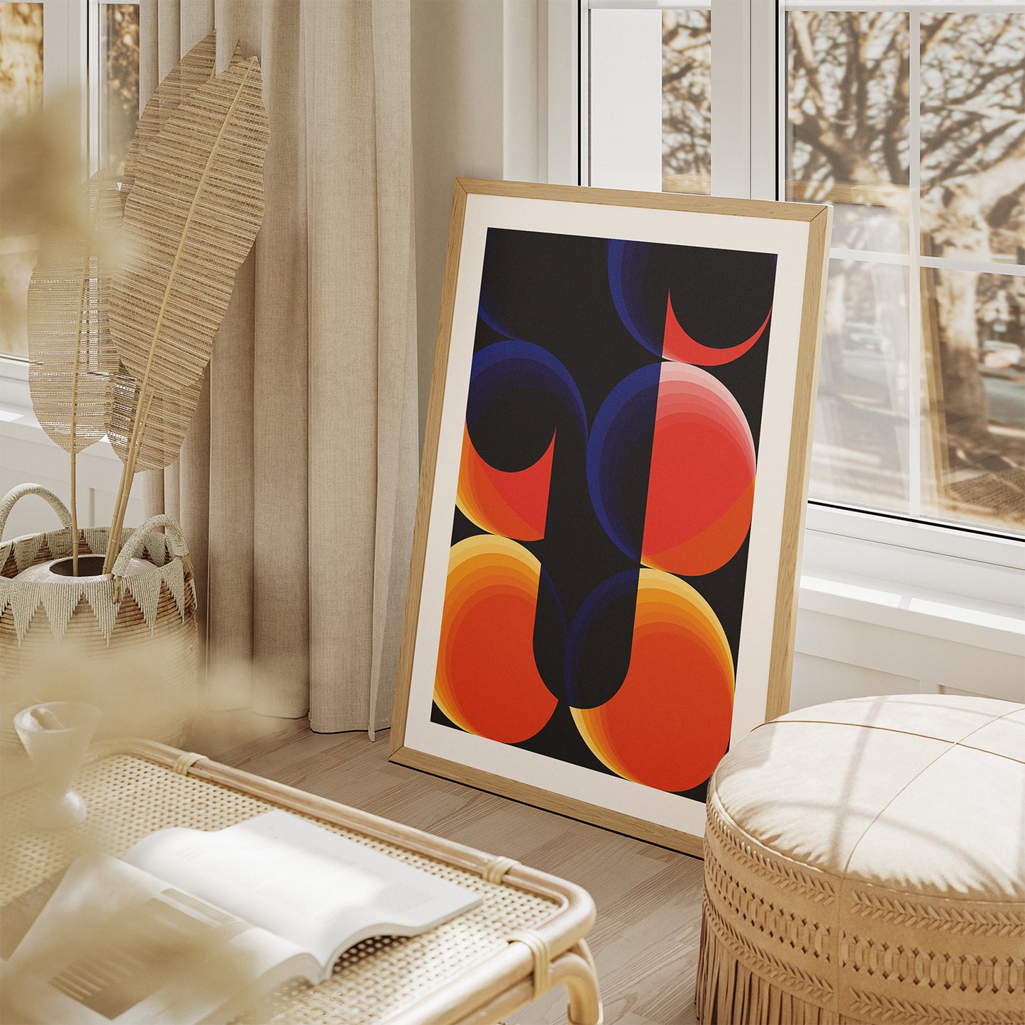 Abstract Bright Coloured Modern Circles - Rolled Poster Wall Art Print - House Prints