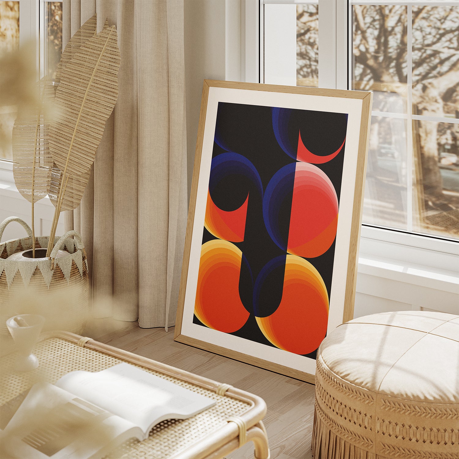 Abstract Bright Coloured Modern Circles - Rolled Poster Wall Art Print - House Prints