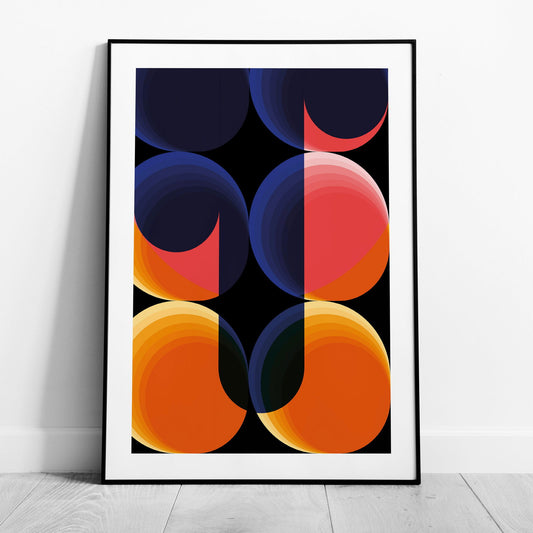 Abstract Bright Coloured Modern Circles - Rolled Poster Wall Art Print - House Prints