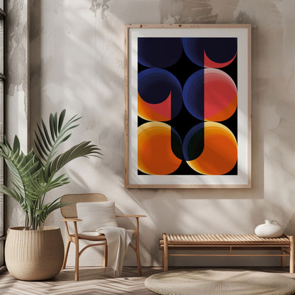 Abstract Bright Coloured Modern Circles - Rolled Poster Wall Art Print - House Prints