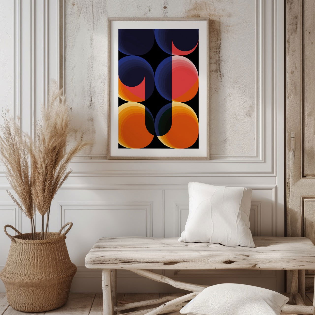 Abstract Bright Coloured Modern Circles - Rolled Poster Wall Art Print - House Prints