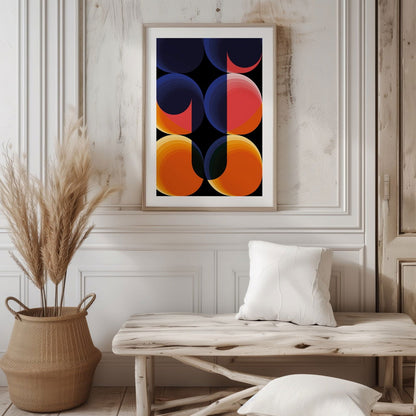 Abstract Bright Coloured Modern Circles - Rolled Poster Wall Art Print - House Prints