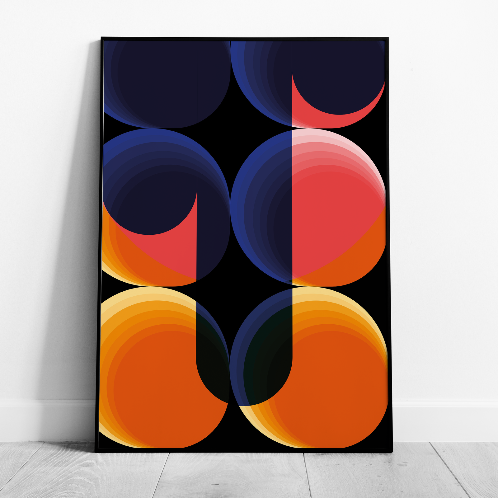Abstract Bright Coloured Modern Circles - Rolled Poster Wall Art Print | House Prints