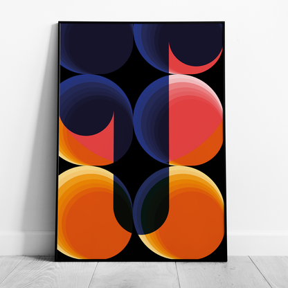Abstract Bright Coloured Modern Circles - Rolled Poster Wall Art Print - House Prints