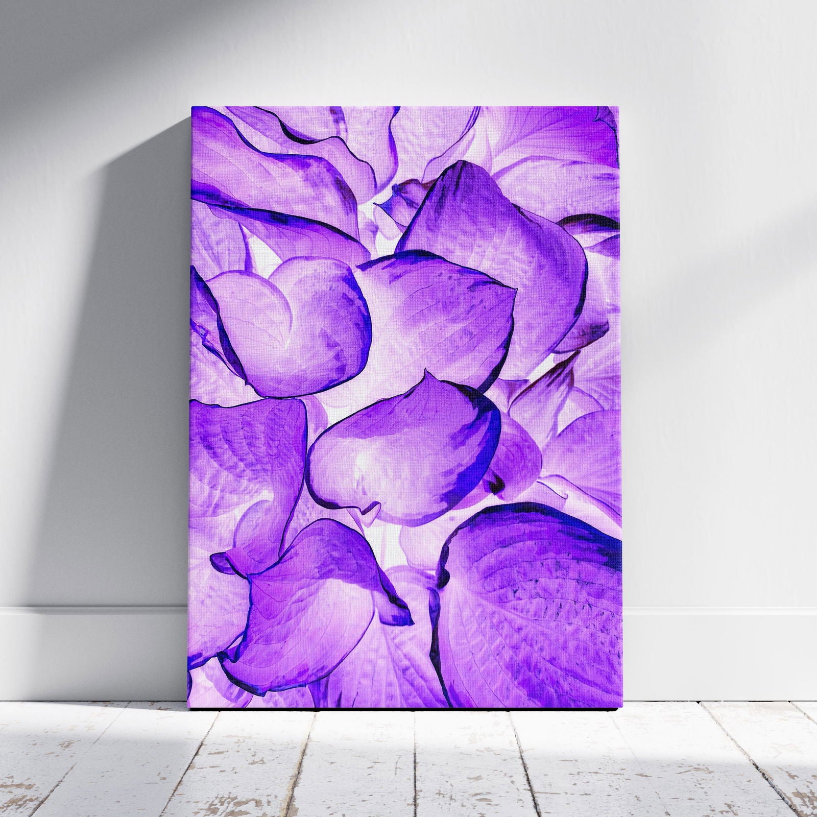 Abstract Bright Purple Flower Petals - Framed Canvas Wall Art Print - House Prints