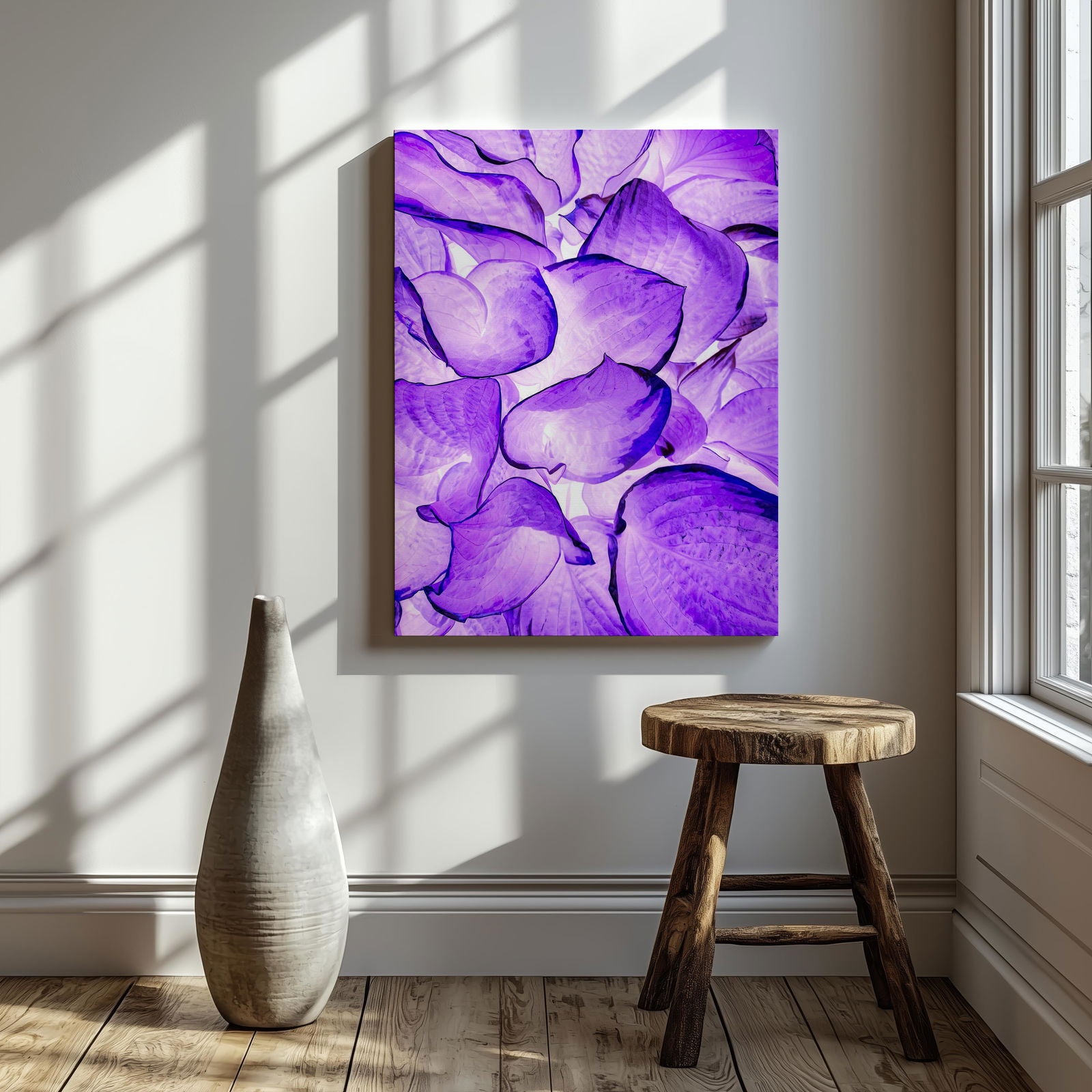 Abstract Bright Purple Flower Petals - Framed Canvas Wall Art Print - House Prints