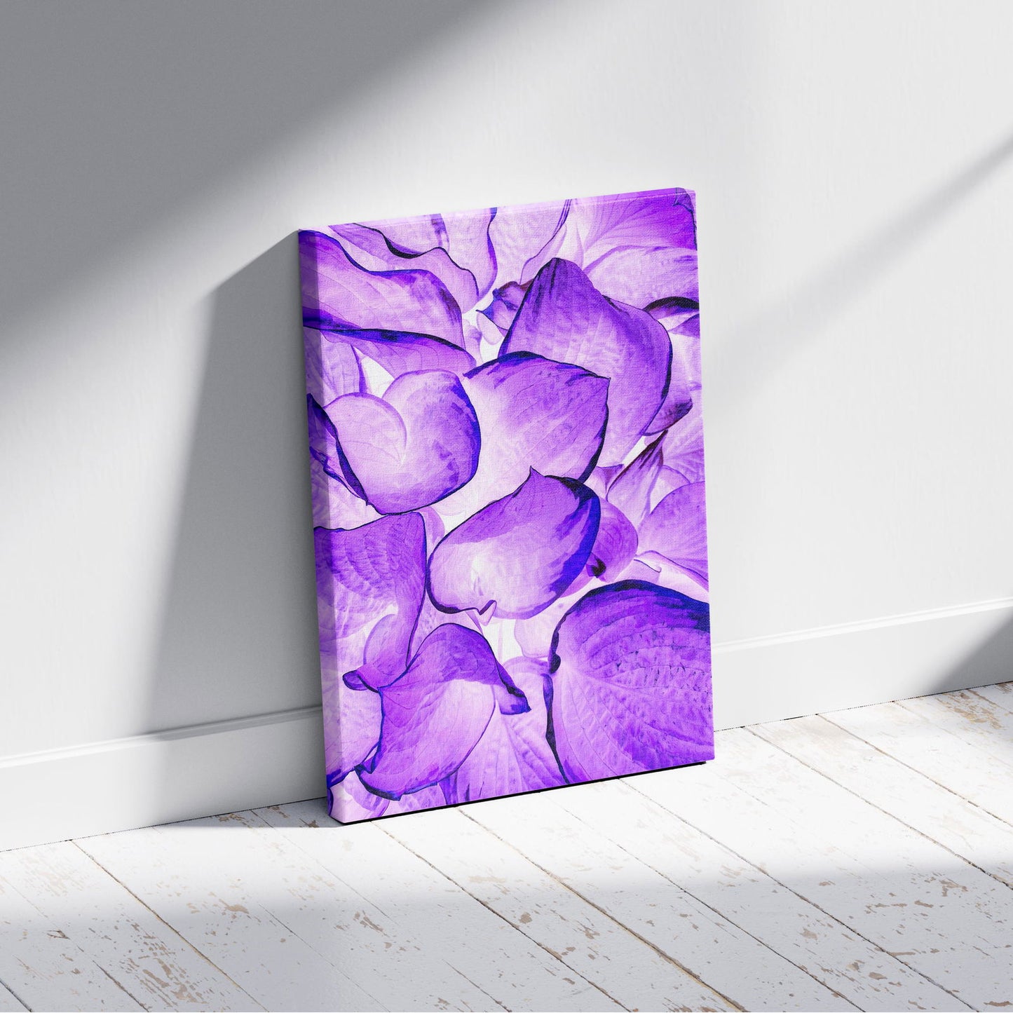 Abstract Bright Purple Flower Petals - Framed Canvas Wall Art Print - House Prints