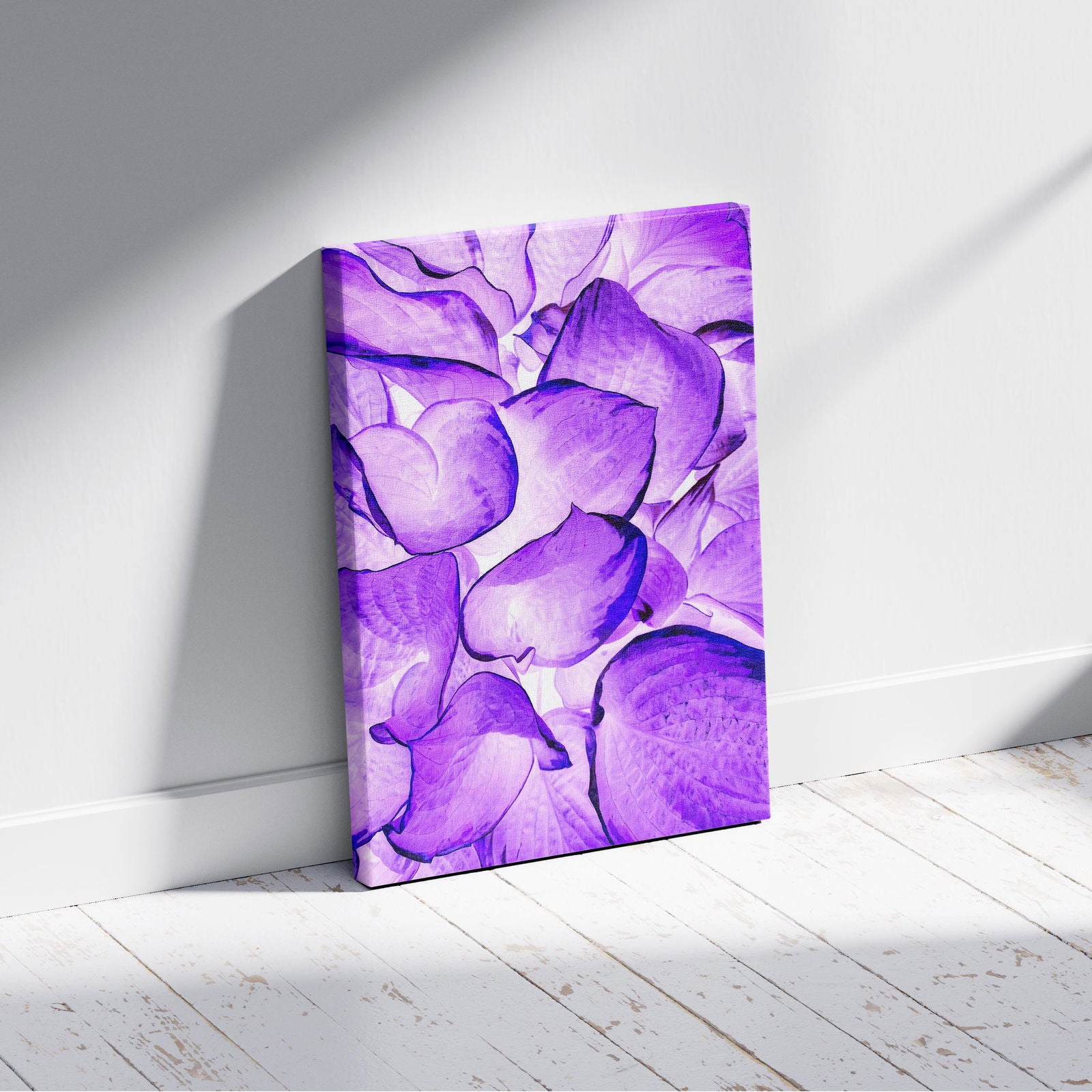Abstract Bright Purple Flower Petals - Framed Canvas Wall Art Print - House Prints