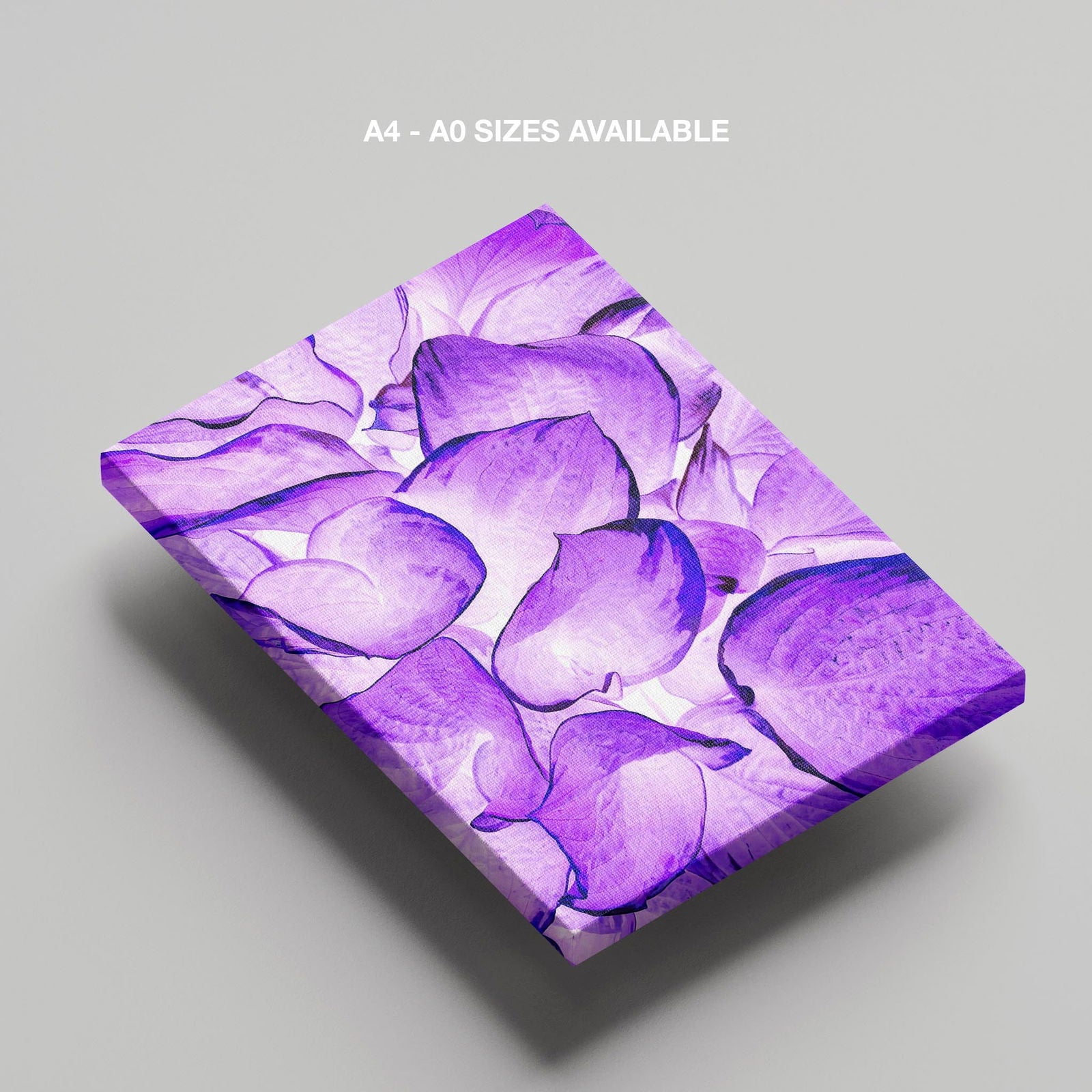 Abstract Bright Purple Flower Petals - Framed Canvas Wall Art Print - House Prints