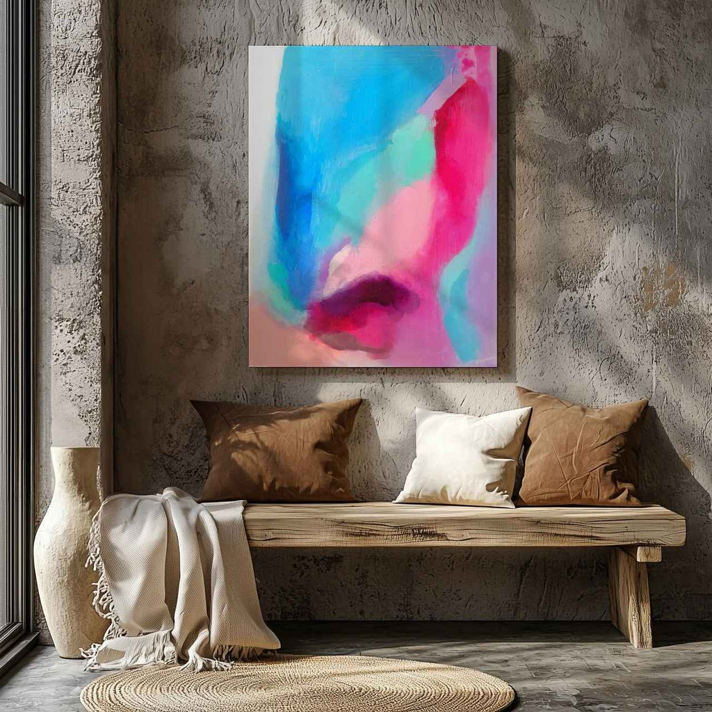 Abstract Bright Spring Watercolour - Framed Canvas Wall Art Print | House Prints