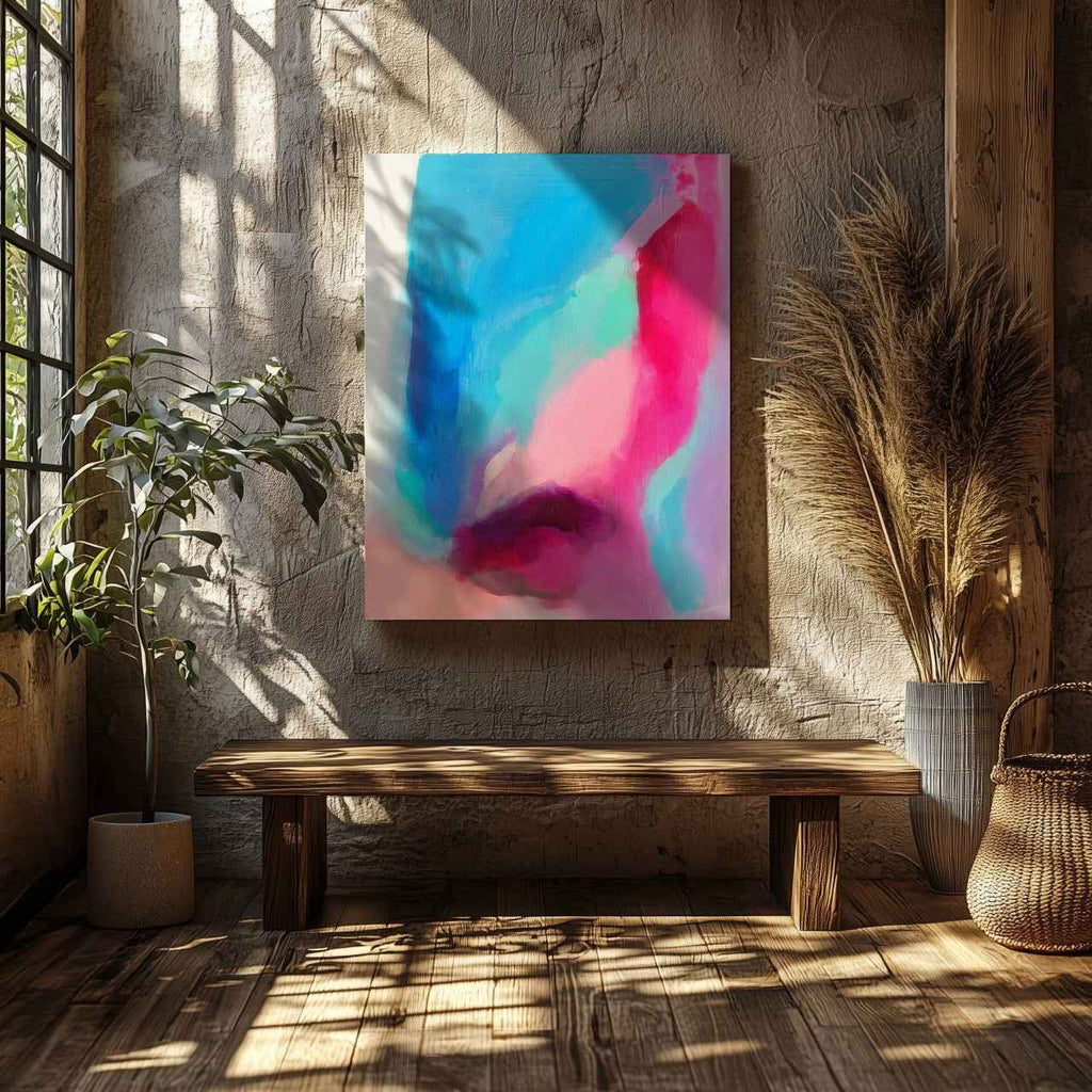 Abstract Bright Spring Watercolour - Framed Canvas Wall Art Print | House Prints