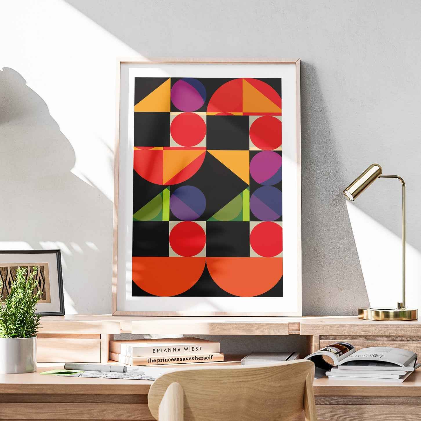 Abstract Colourful Geometric Shapes - Rolled Poster Wall Art Print - House Prints