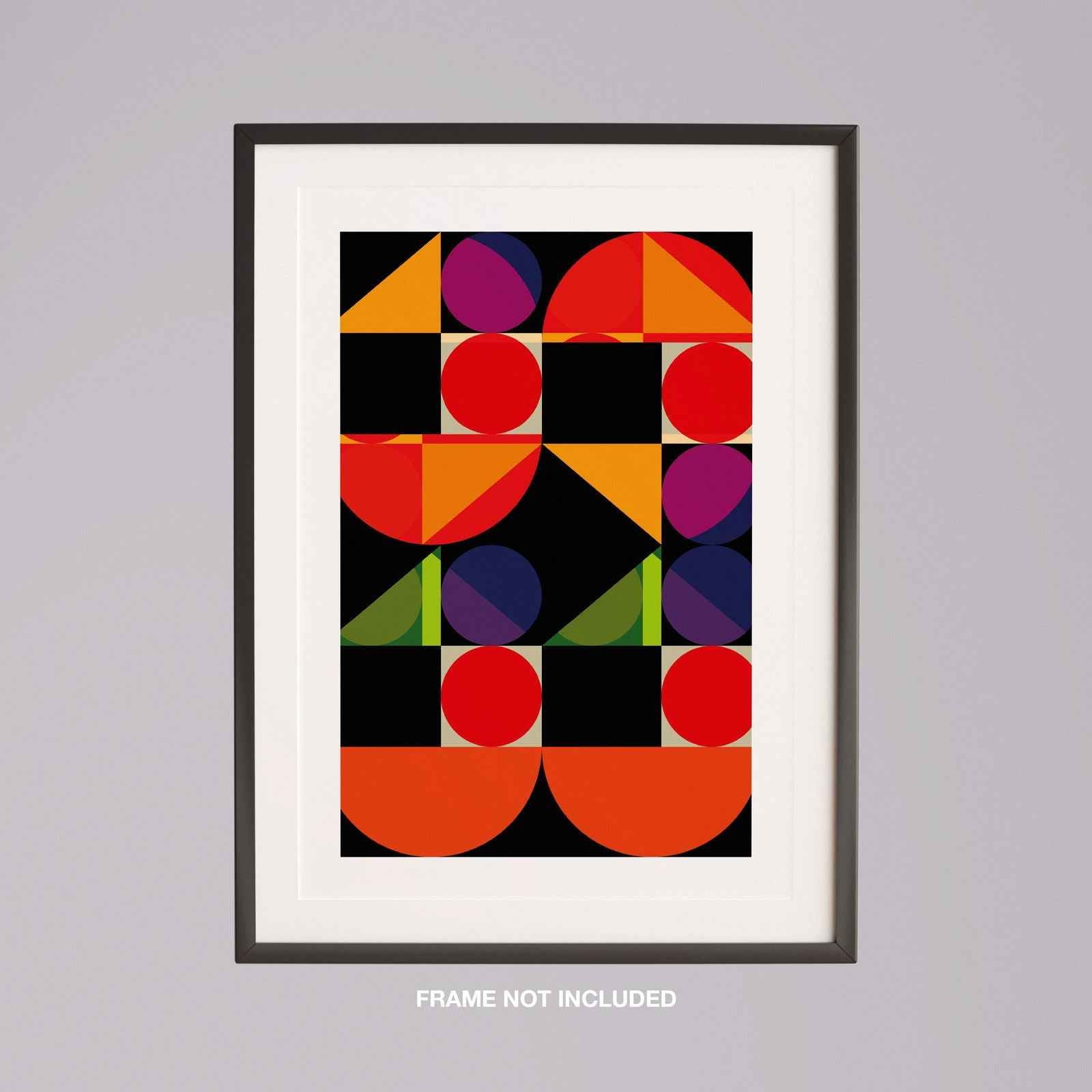 Abstract Colourful Geometric Shapes - Rolled Poster Wall Art Print - House Prints