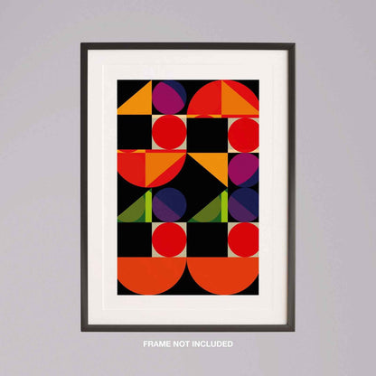 Abstract Colourful Geometric Shapes - Rolled Poster Wall Art Print - House Prints