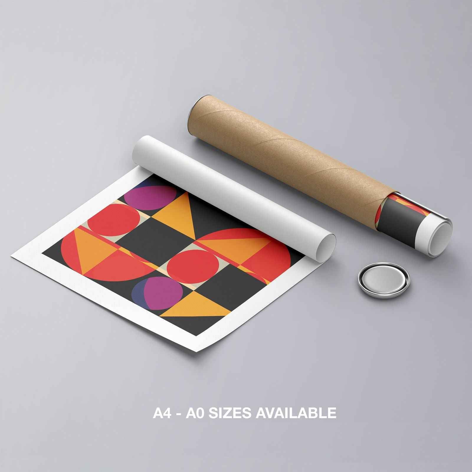 Abstract Colourful Geometric Shapes - Rolled Poster Wall Art Print - House Prints