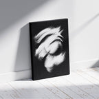 Abstract Modern Black & White Swirl - Framed Canvas Wall Art Print | House Prints