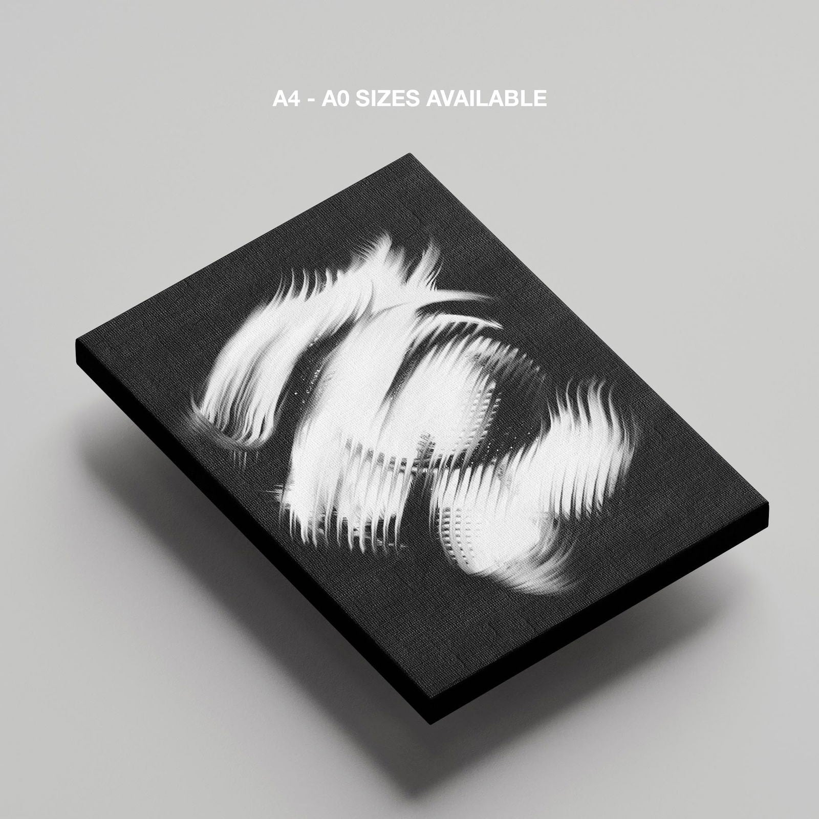 Abstract Modern Black & White Swirl - Framed Canvas Wall Art Print | House Prints
