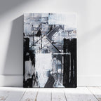 Abstract Monochrome Line Strokes - Framed Canvas Wall Art Print | House Prints