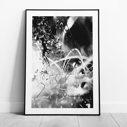 Abstract Monochrome Liquid Splash Drops - Rolled Poster Wall Art Print - House Prints