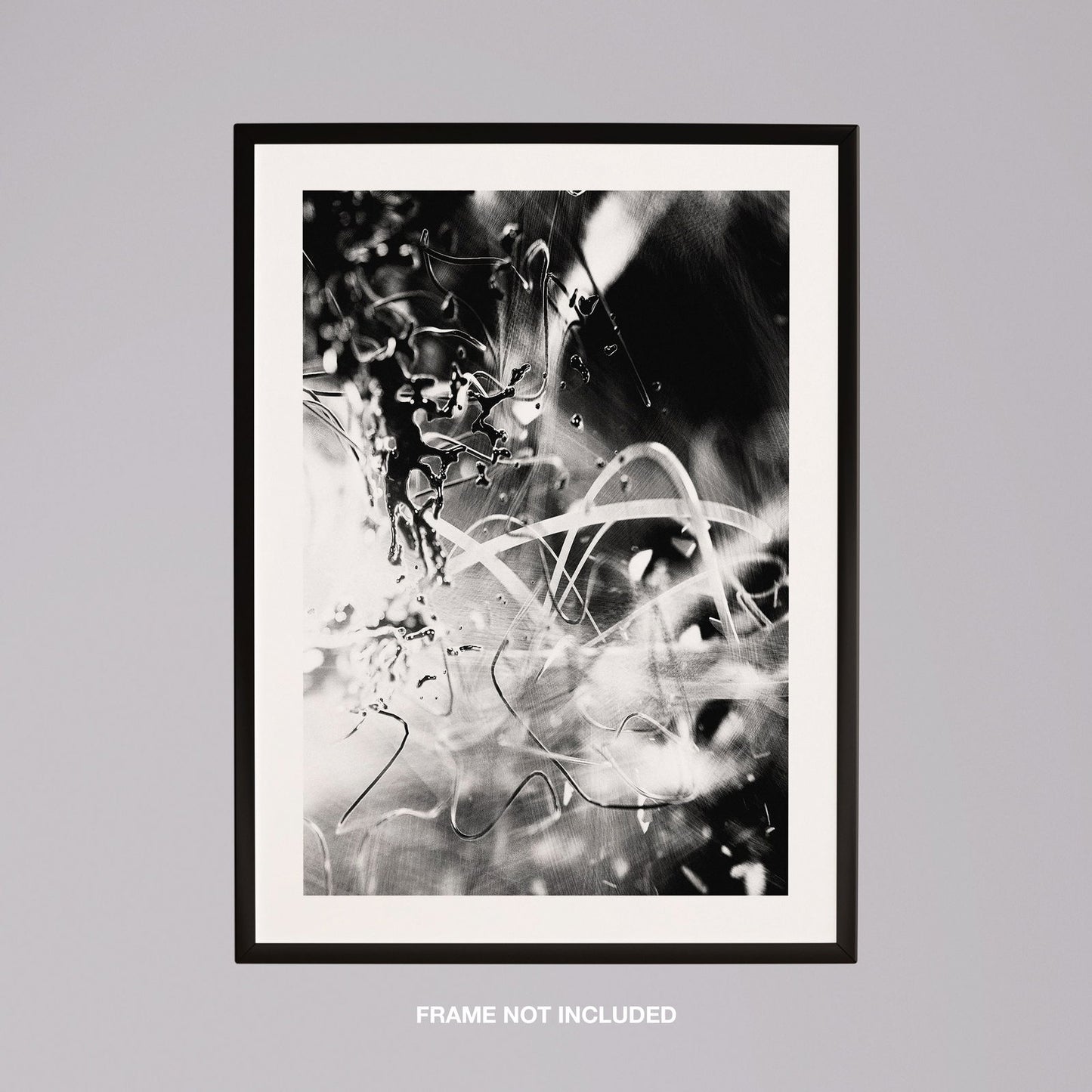 Abstract Monochrome Liquid Splash Drops - Rolled Poster Wall Art Print - House Prints
