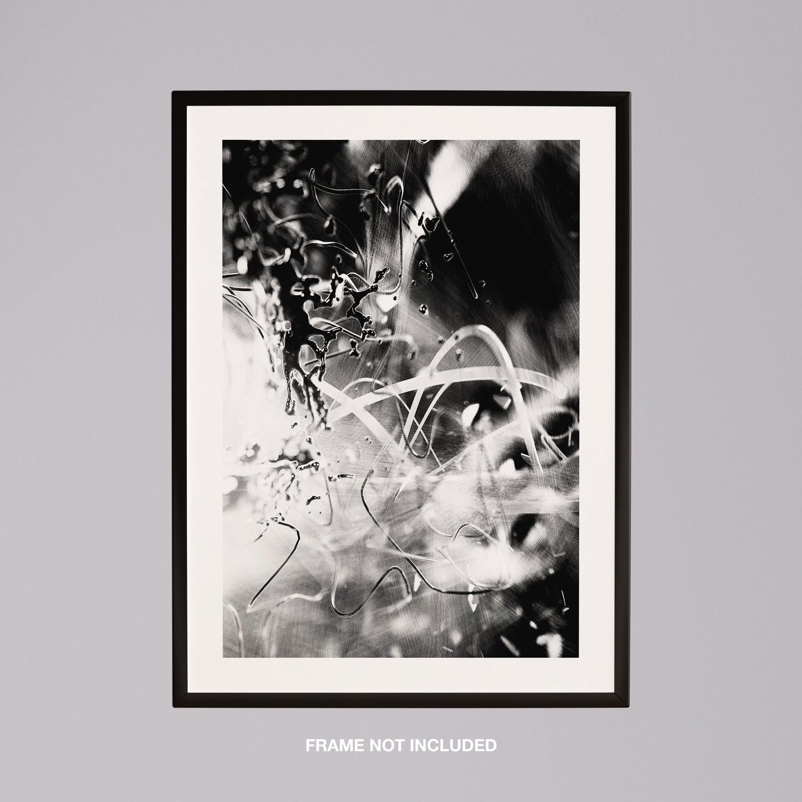 Abstract Monochrome Liquid Splash Drops - Rolled Poster Wall Art Print - House Prints