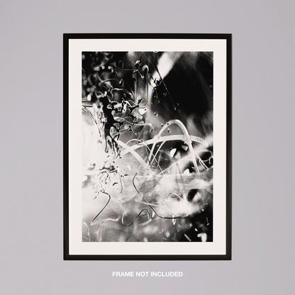Abstract Monochrome Liquid Splash Drops - Rolled Poster Wall Art Print - House Prints
