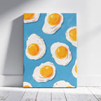 Abstract Morning Blue Fried Eggs - Framed Canvas Wall Art Print | House Prints