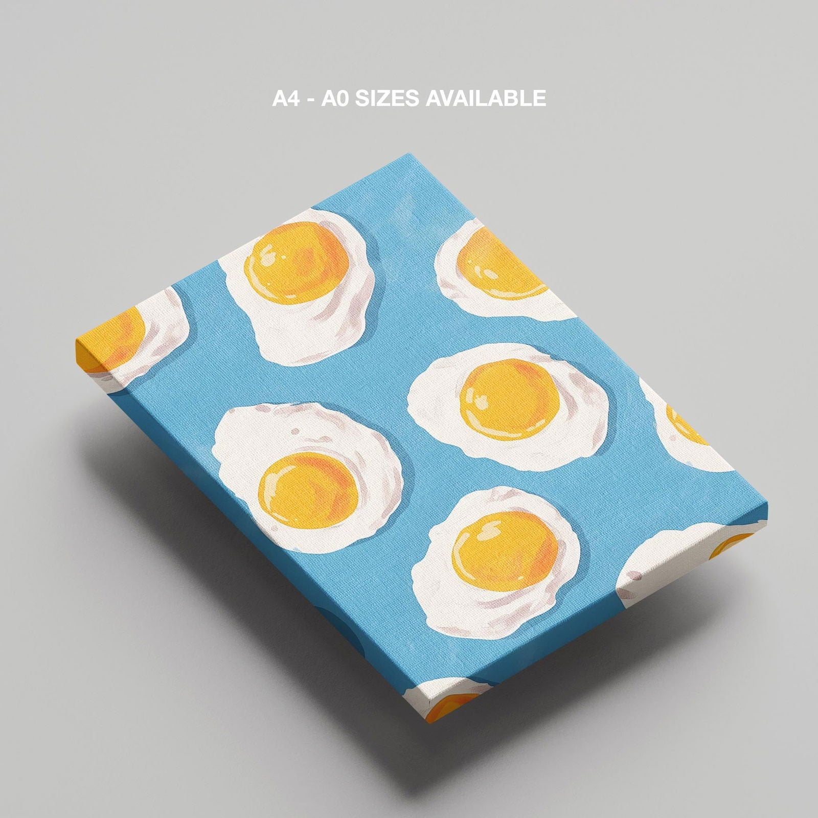 Abstract Morning Blue Fried Eggs - Framed Canvas Wall Art Print | House Prints