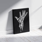 Abstract Silver Chrome Hand - Framed Canvas Wall Art Print | House Prints