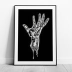 Abstract Silver Chrome Hand - Rolled Poster Wall Art Print | House Prints