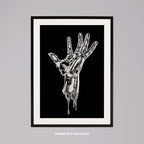 Abstract Silver Chrome Hand - Rolled Poster Wall Art Print | House Prints