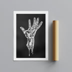 Abstract Silver Chrome Hand - Rolled Poster Wall Art Print | House Prints