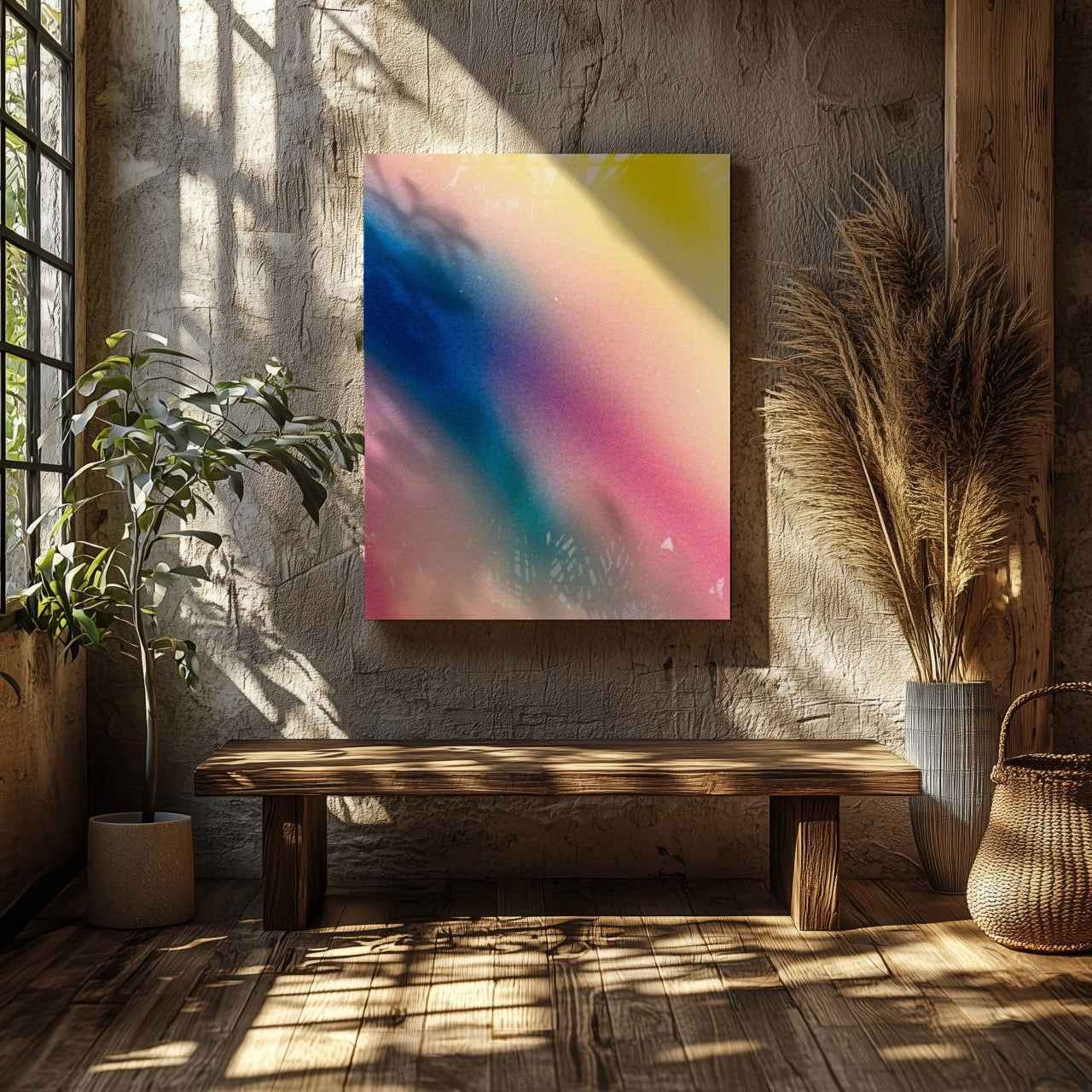Abstract Tropical Colourful Gradient - Framed Canvas Wall Art Print | House Prints