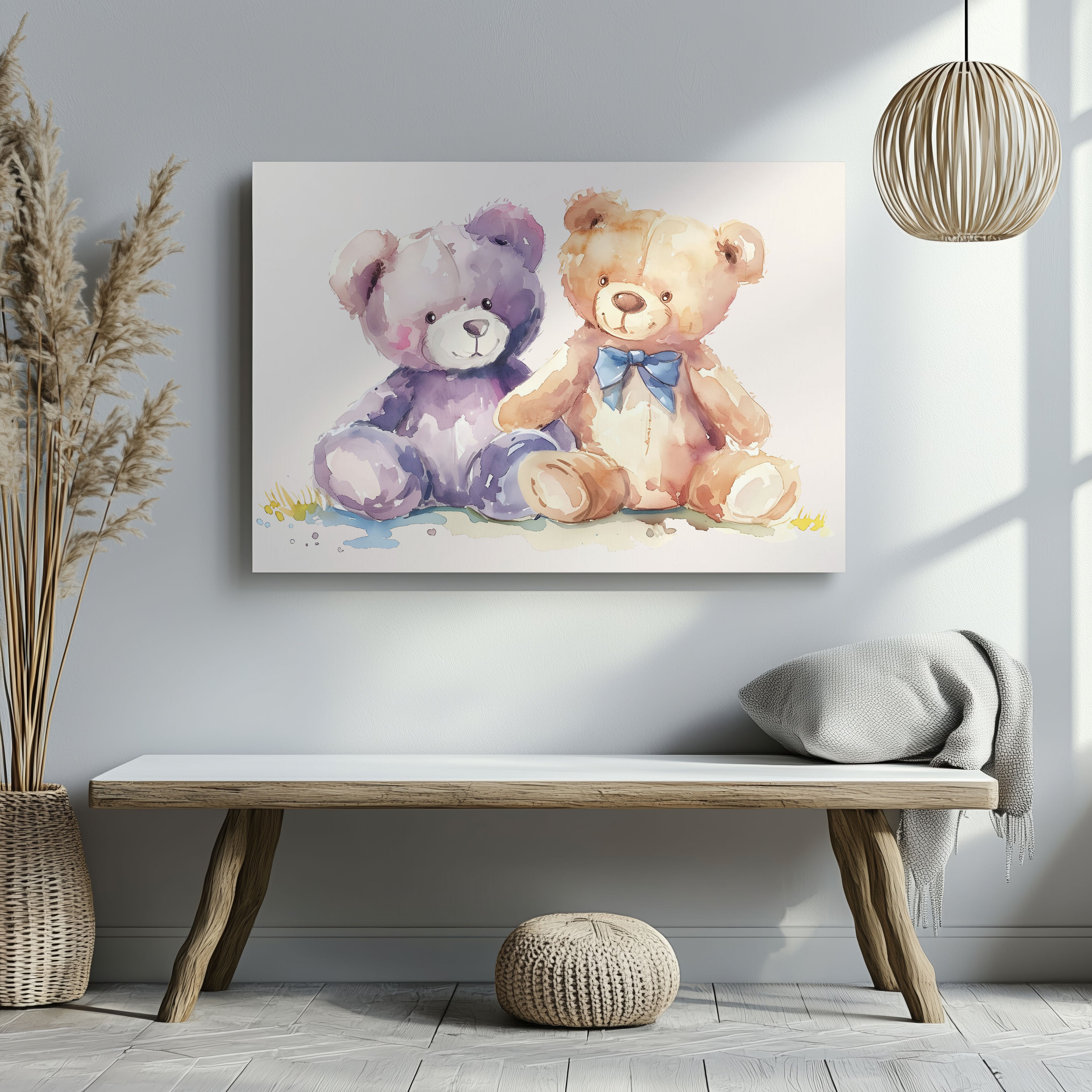 Adorable Nursery Cuddly Teddy Bears - Framed Canvas Wall Art Print | House Prints
