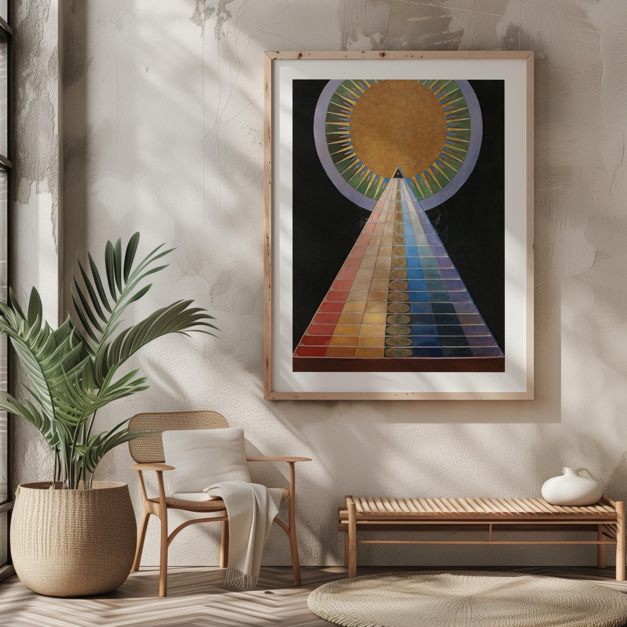 Cosmic Spectrum Triangle Ascension Path - Rolled Poster Wall Art Print - House Prints