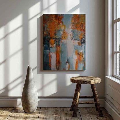Autumn Abstract Colour Hues - Framed Canvas Wall Art Print - House Prints