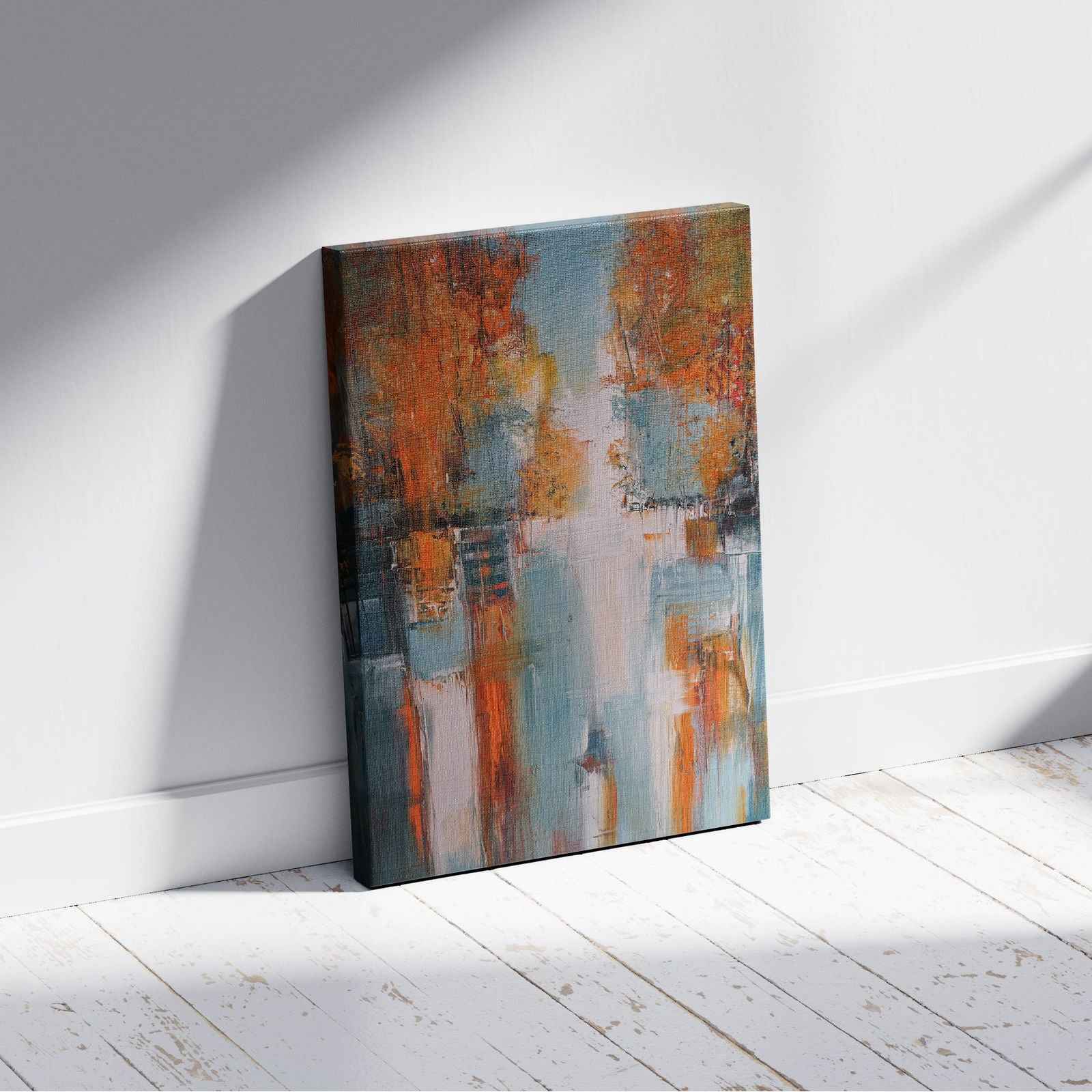 Autumn Abstract Colour Hues - Framed Canvas Wall Art Print - House Prints