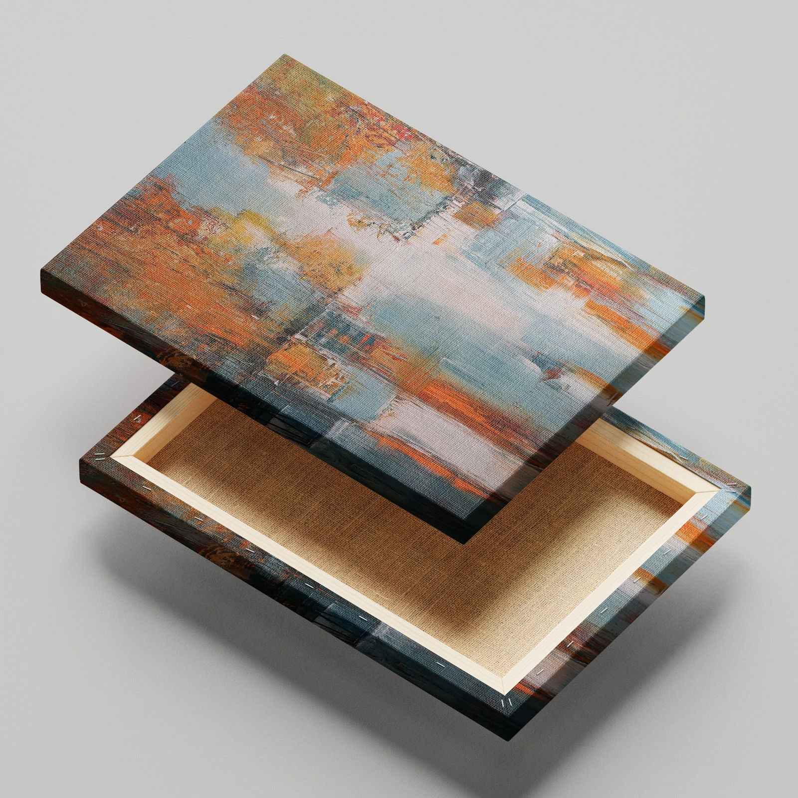Autumn Abstract Colour Hues - Framed Canvas Wall Art Print - House Prints