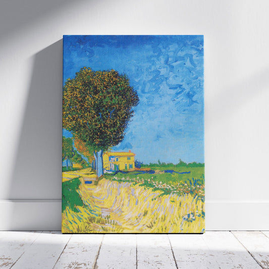 Avenue at Arles with Houses - Vincent van Gogh - Framed Canvas Wall Art Print - House Prints