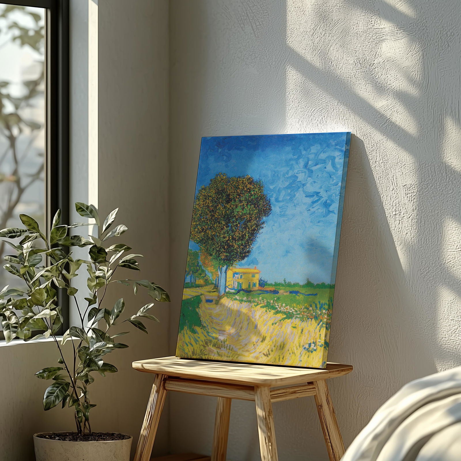 Avenue at Arles with Houses - Vincent van Gogh - Framed Canvas Wall Art Print - House Prints
