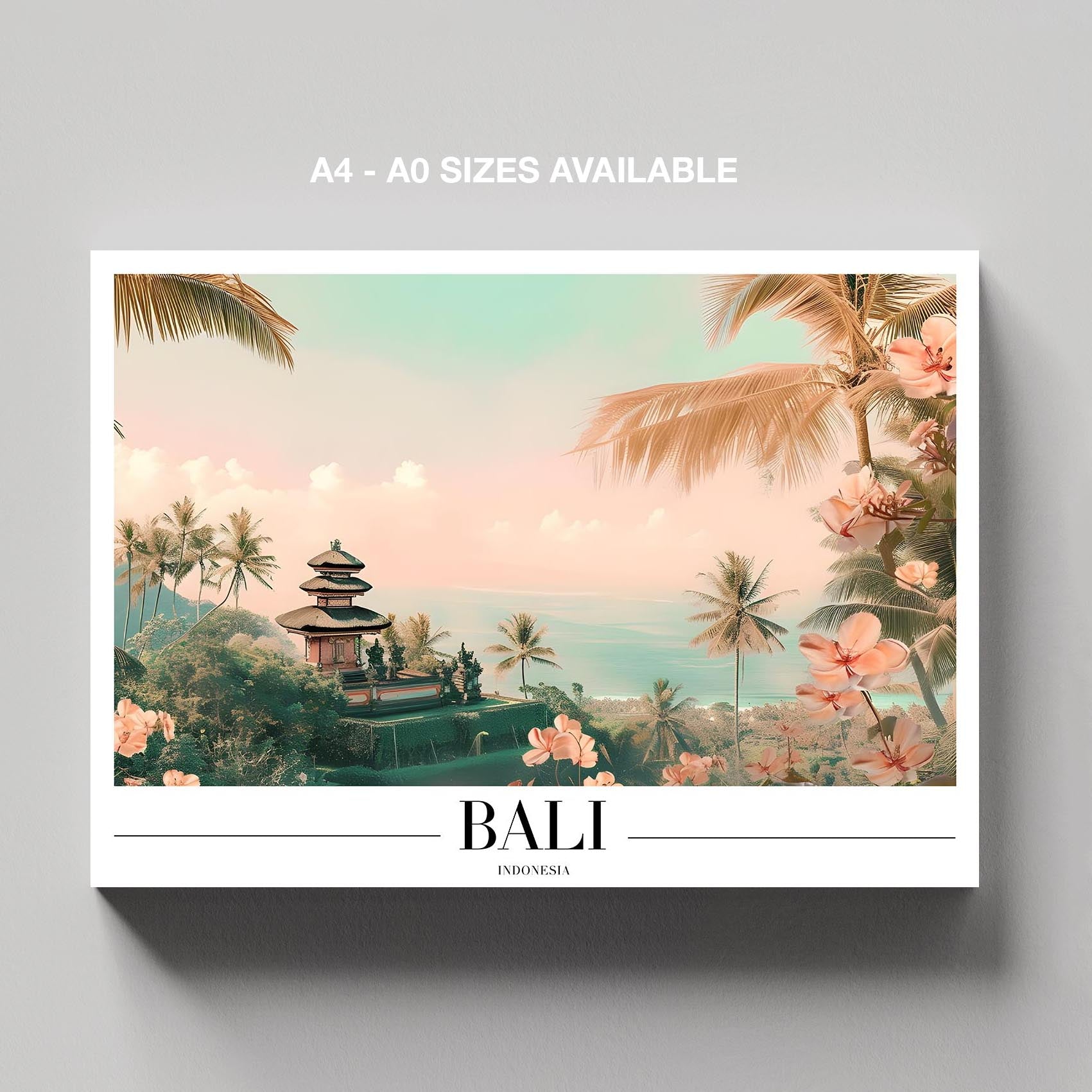 Tropical Bali Beach World Travel - Framed Canvas Wall Art Print - House Prints