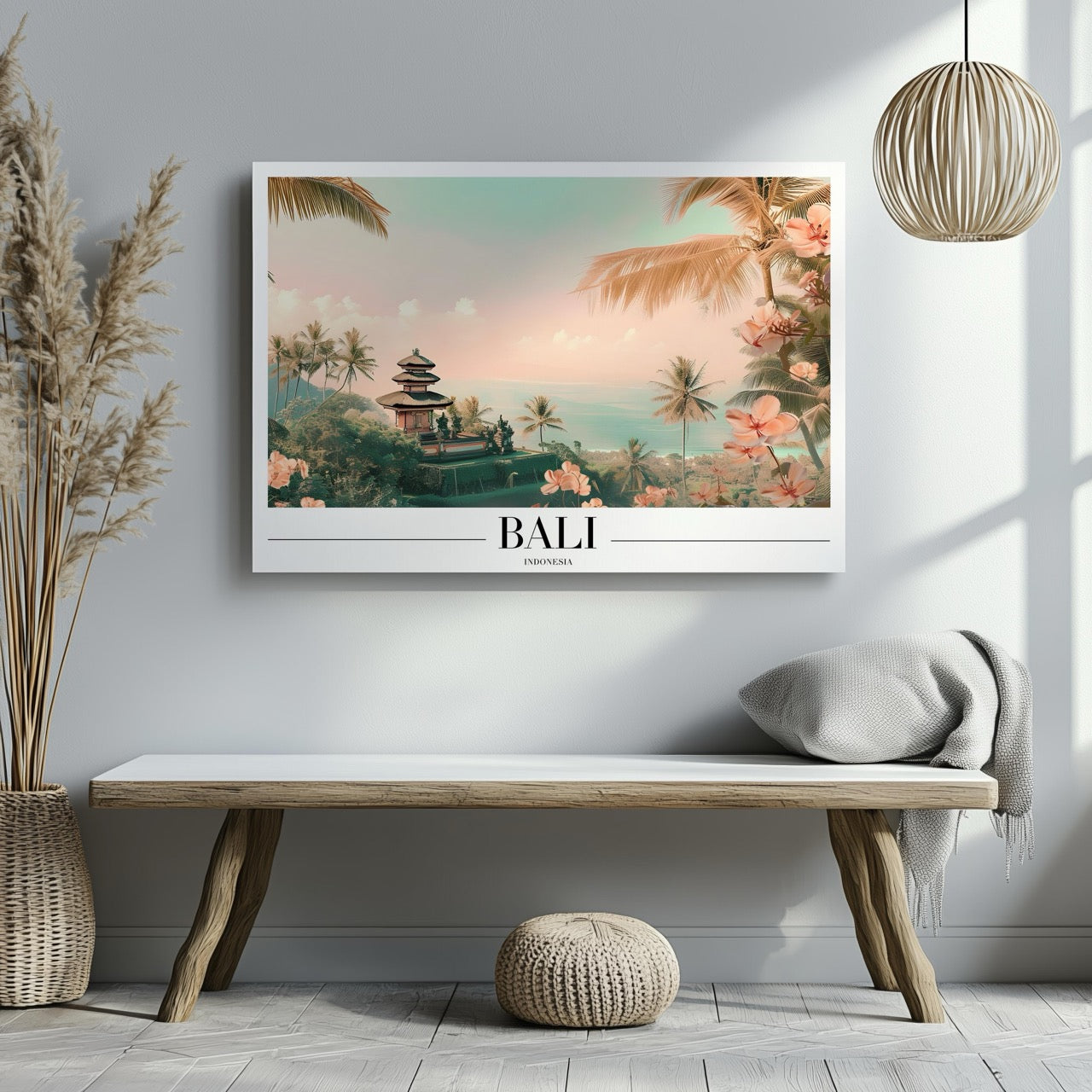 Tropical Bali Beach World Travel - Framed Canvas Wall Art Print - House Prints