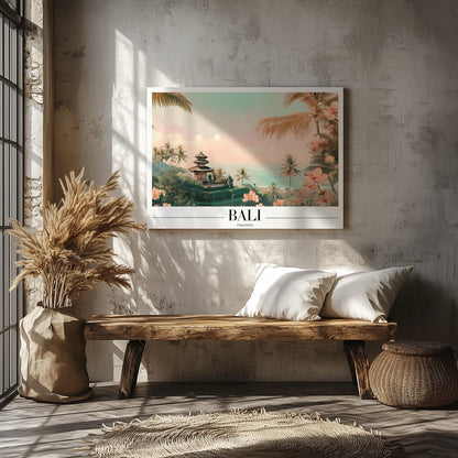 Tropical Bali Beach World Travel - Framed Canvas Wall Art Print - House Prints