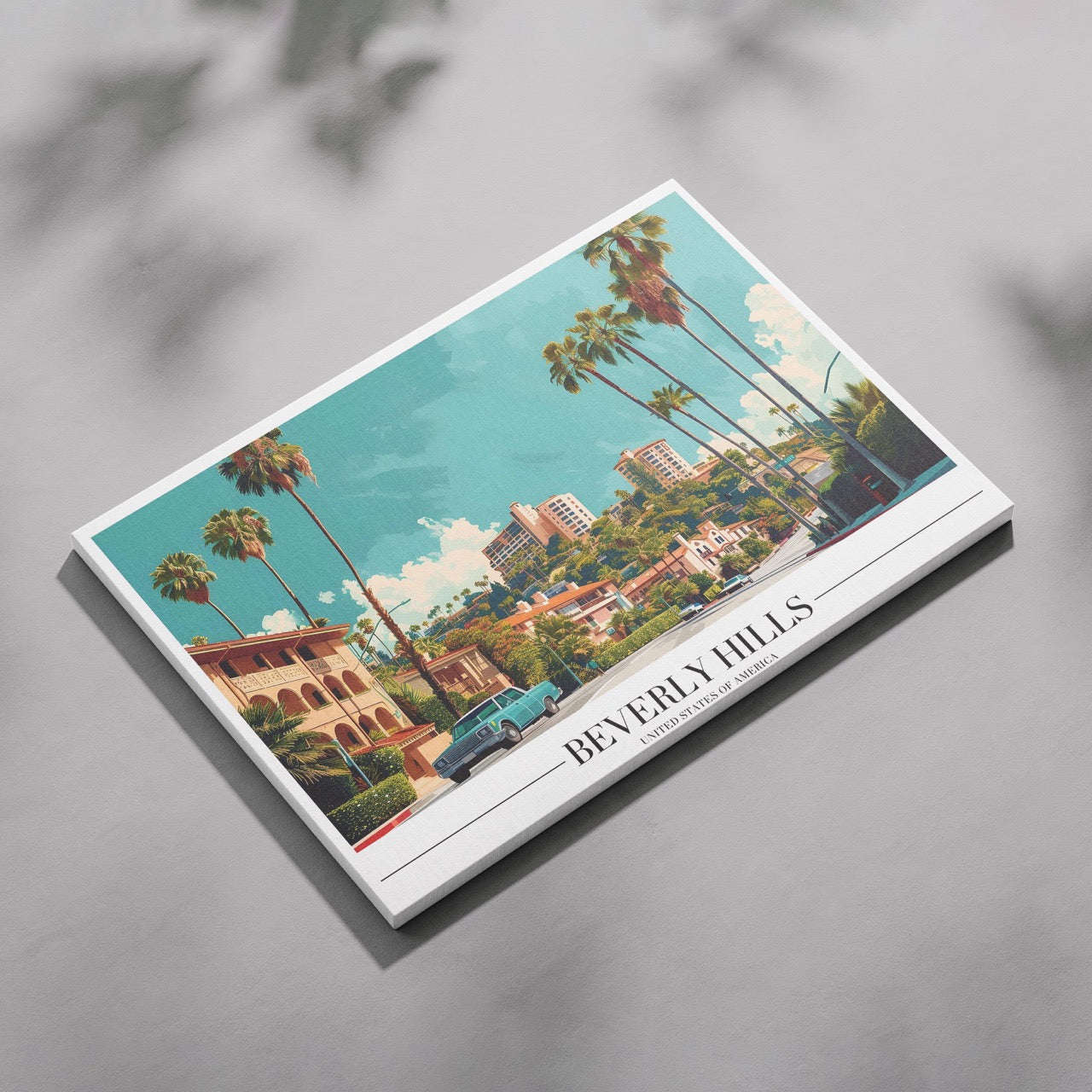 Glamorous Beverly Hills World City Travel - Framed Canvas Wall Art Print | House Prints